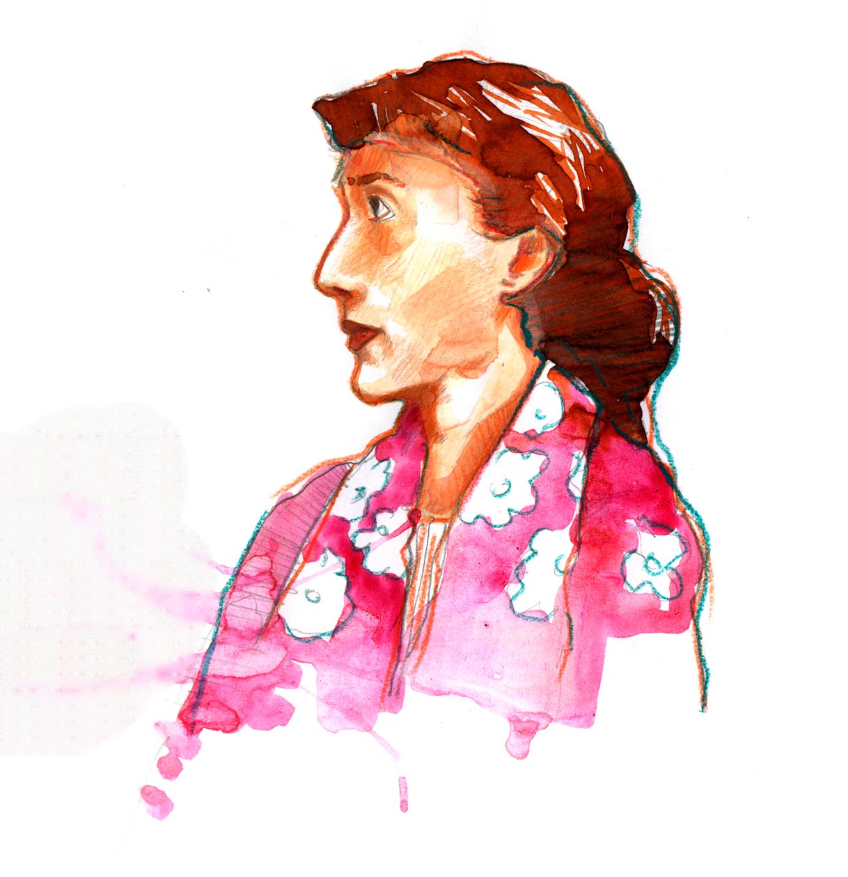 Virginia Woolf (1882-1941) írónő portréja, angol betűs nő (Virginia Woolf brit írónő portréja) alkotó: Alessandro Lonati