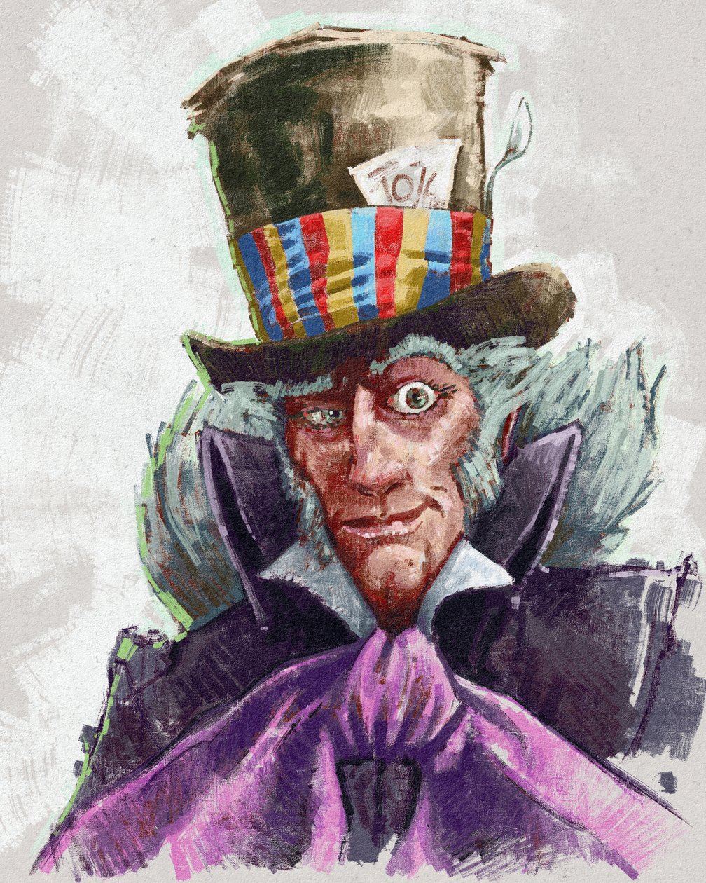 Az őrült kalapos portréja (illusztráció) alkotó: Alessandro Lonati
