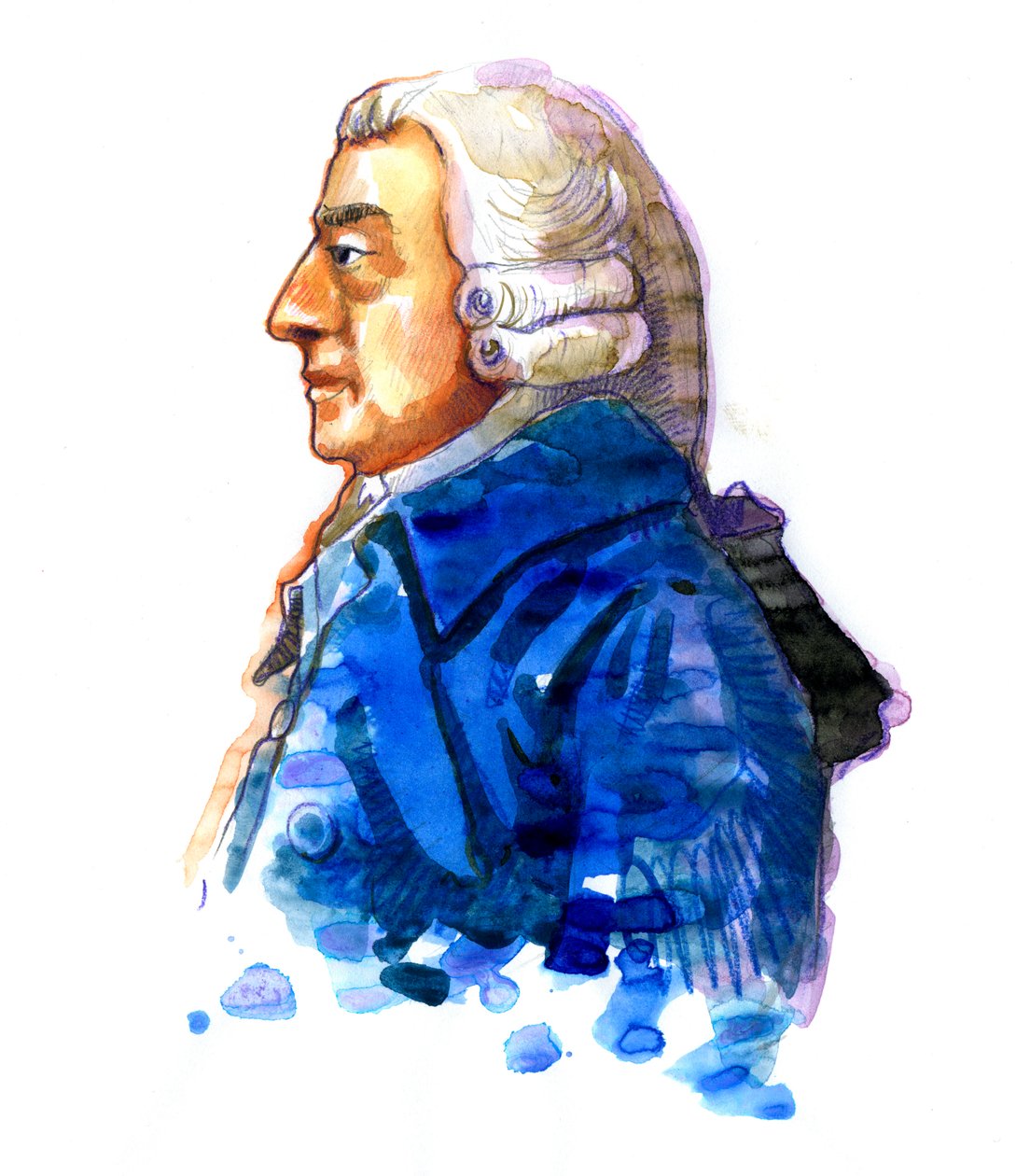Adam Smith filozófus és közgazdász portréja (1723-1790) Rajz alkotó: Alessandro Lonati