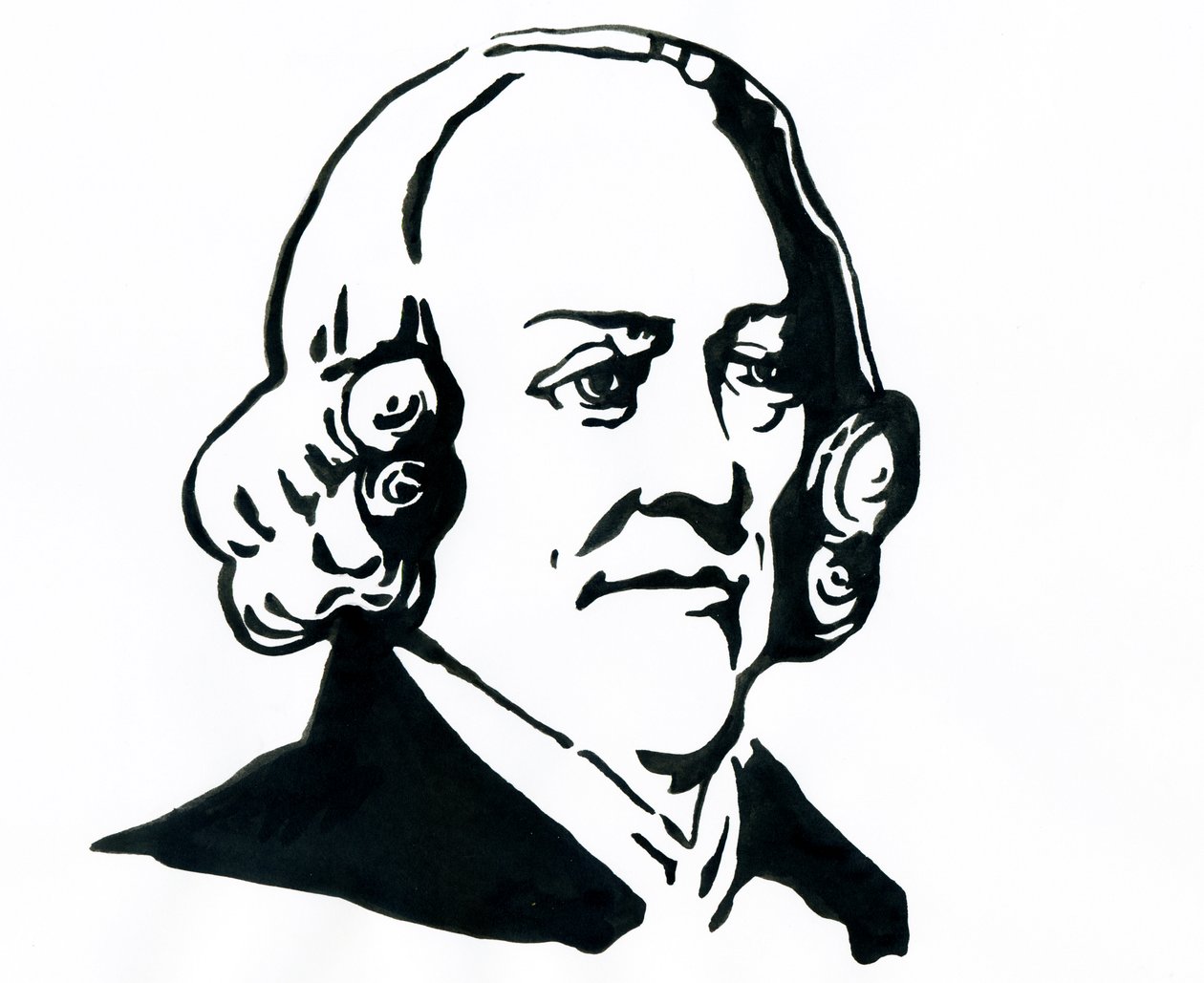 Adam Smith filozófus és közgazdász portréja (1723-1790) Rajz alkotó: Alessandro Lonati