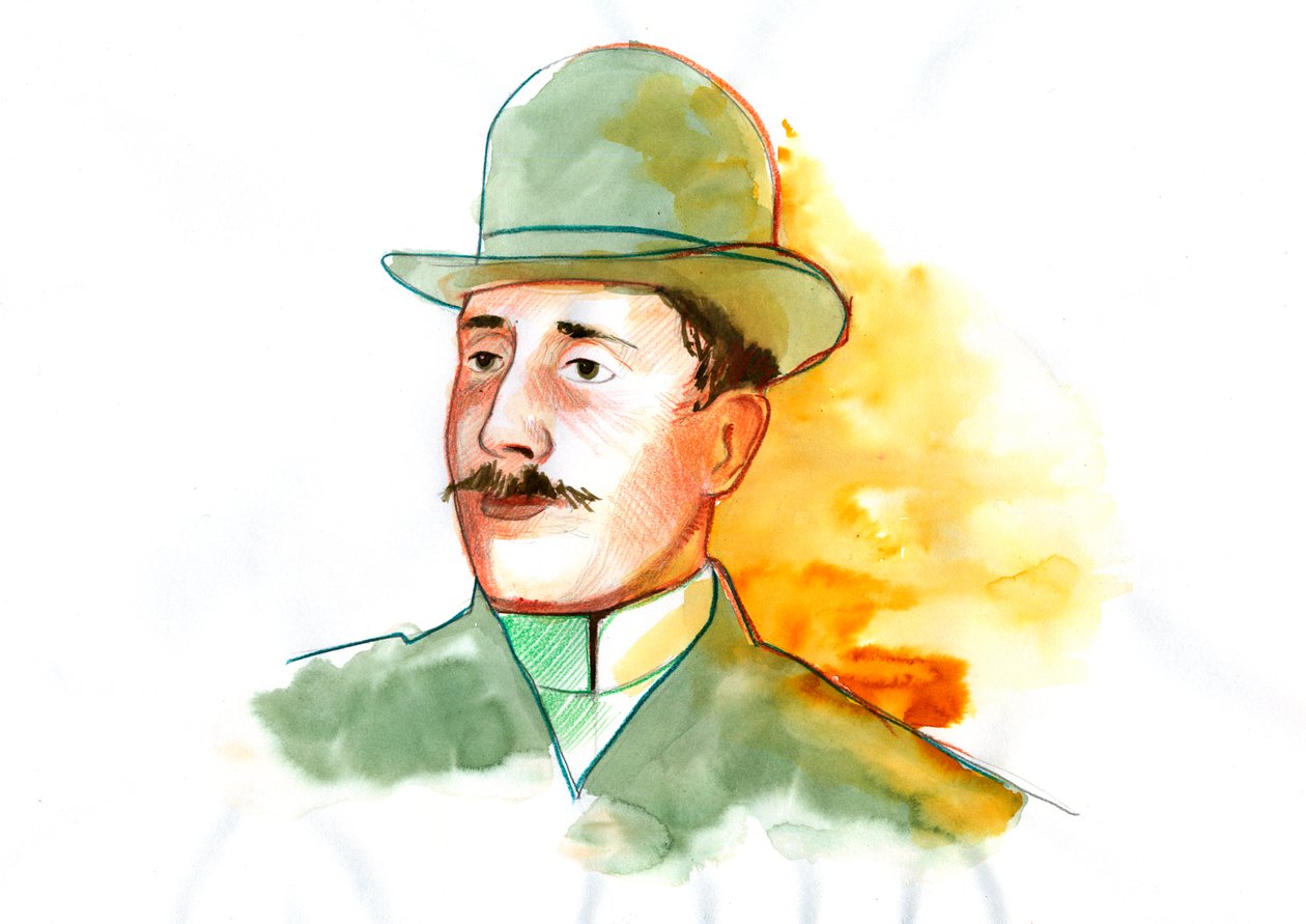 Guillaume Apollinaire (1880-1918) költő portréja (Guillaume Apollinaire angol költő) alkotó: Alessandro Lonati