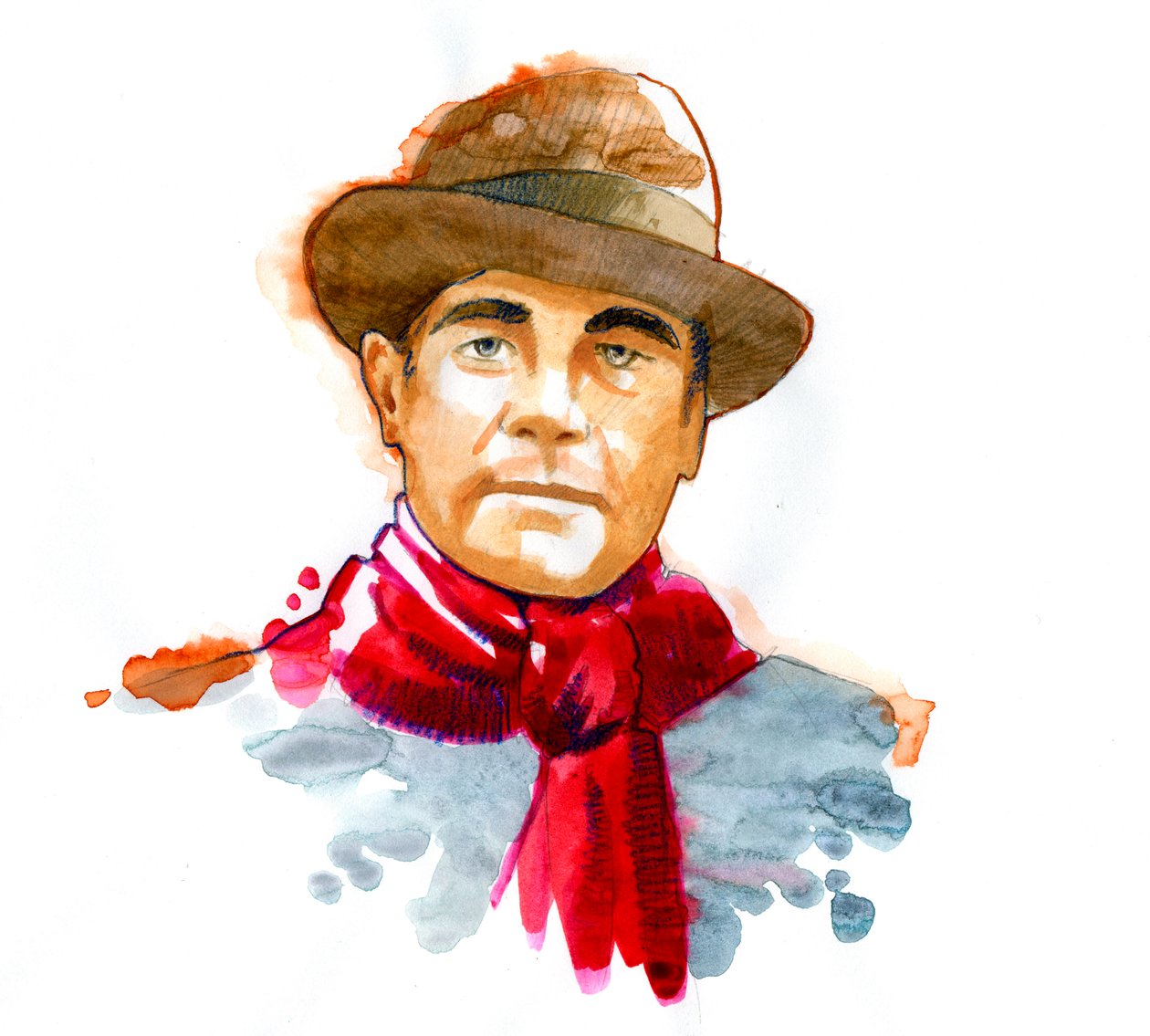 A prefet és ellenálló francia Jean Moulin (1899-1943) portréja alkotó: Alessandro Lonati