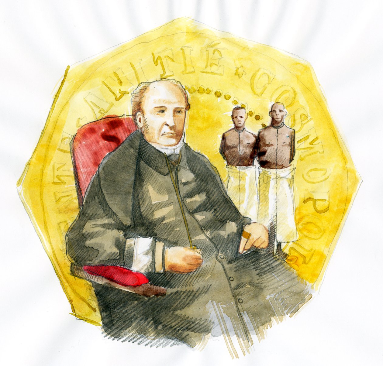 Victor Schoelcher (1804-1893) francia politikus ábrázolása (Victor Schoelcher francia abolicionista író portréja) Illusztráció: Alessandro Lonati alkotó: Alessandro Lonati