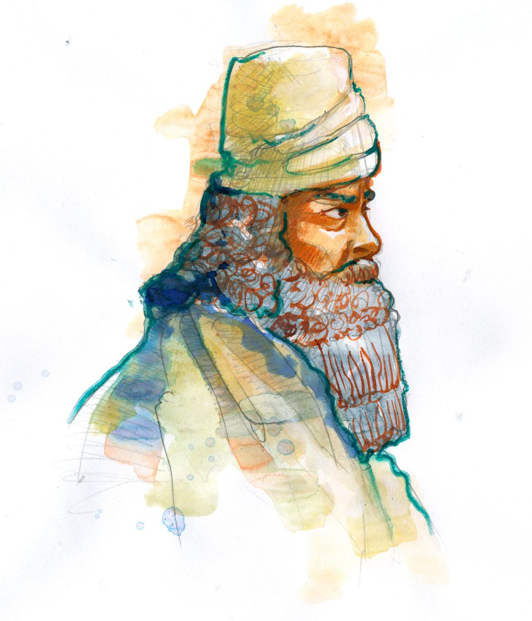 A zoroasztrianizmus megalapítójának Zoroaszter vagy Zarathustra (a zoroasztrianizmus megalapítójának Zoroasztra vagy Zarathustra) ábrázolása alkotó: Alessandro Lonati