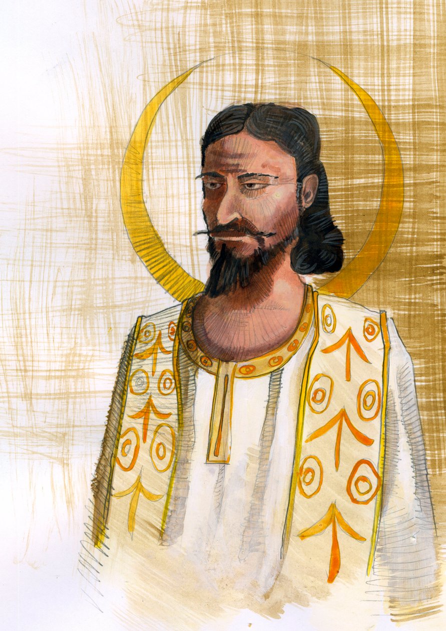 Mani próféta (Manes) ábrázolása, a manicheizmus alapítója (216-276) (Mani próféta és a manicheizmus megalapítójának portréja) Illusztráció: Alessandro Lonati alkotó: Alessandro Lonati