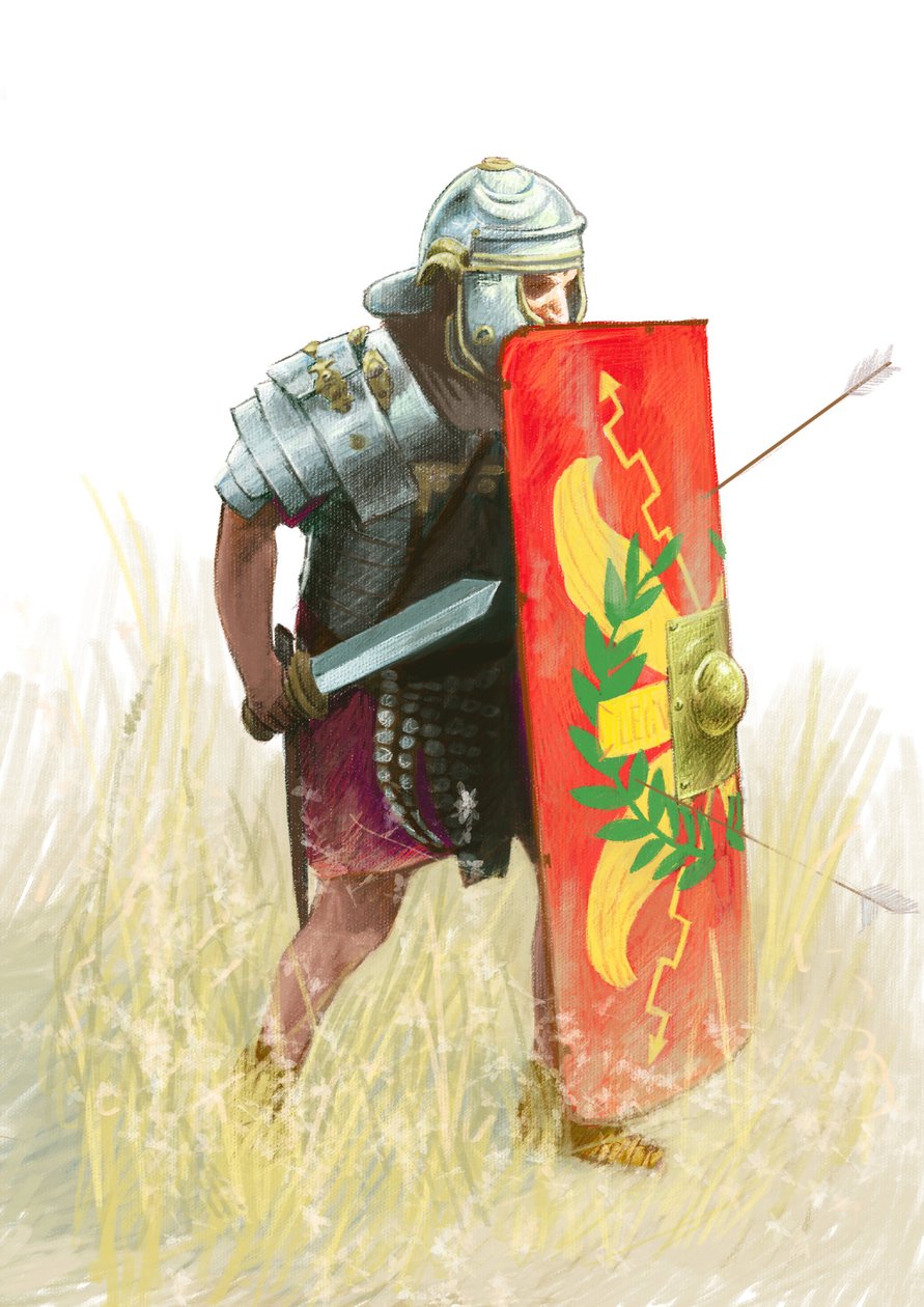 Római légió - Római légiós - Római ókor: római légiós ábrázolása - Alessandro Lonati rajza alkotó: Alessandro Lonati