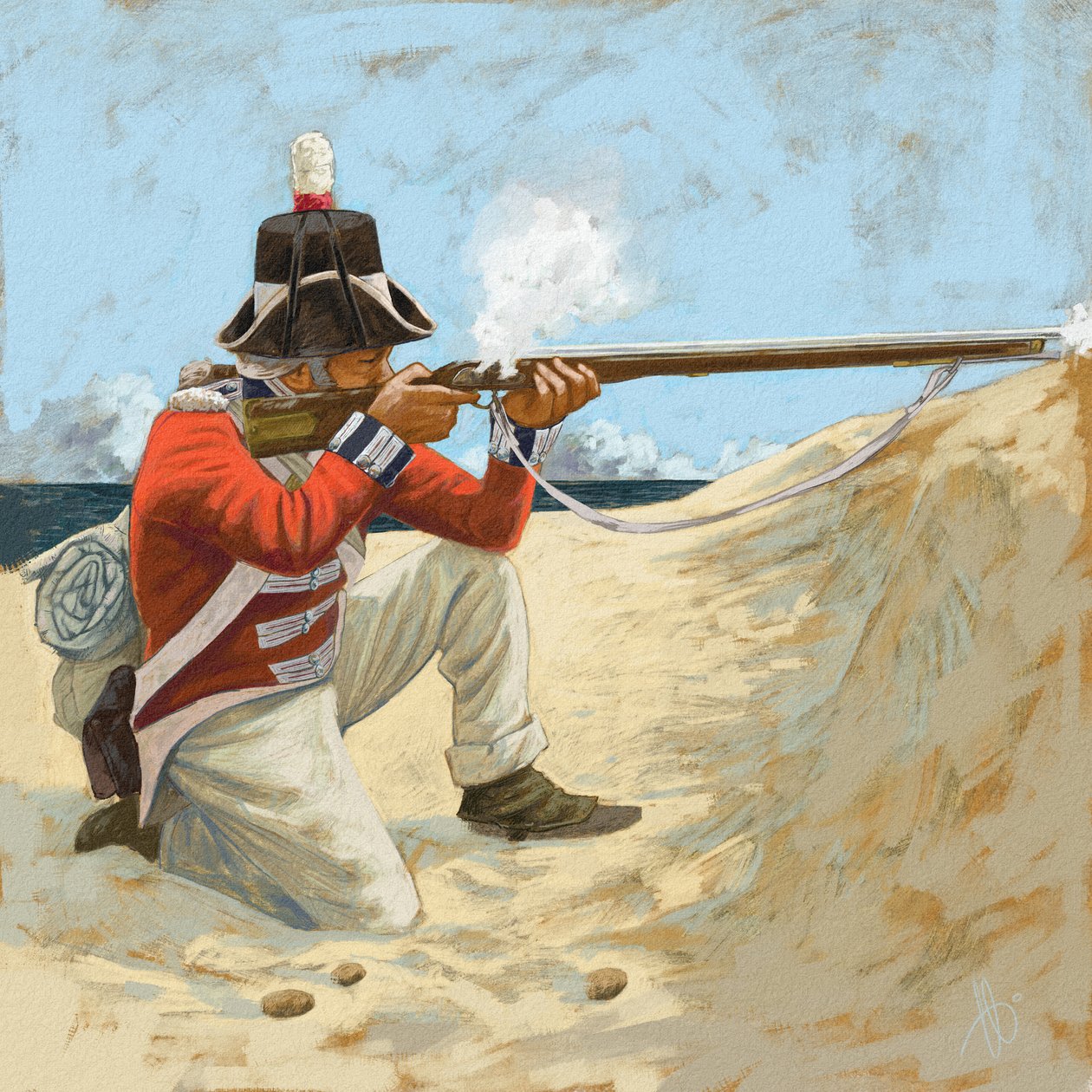 Királyi tengerészgyalogosok, 1806 körül, partraszállás, 2018 alkotó: Alessandro Lonati