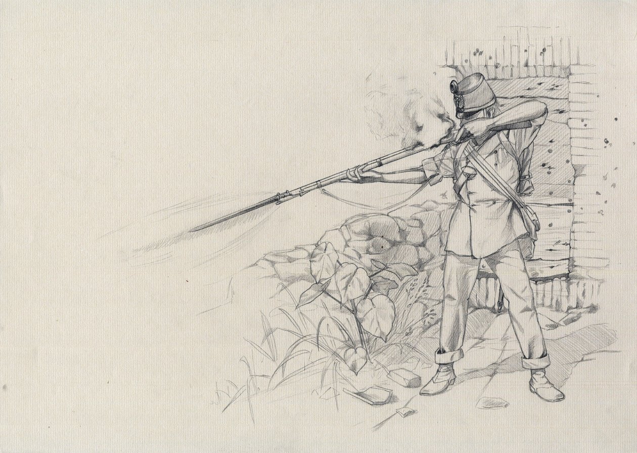 Második Birodalom (1852-1870): gyalogos lövészet, az osztrák hadsereg katonája, osztrák-magyar (osztrák-magyar) alkotó: Alessandro Lonati