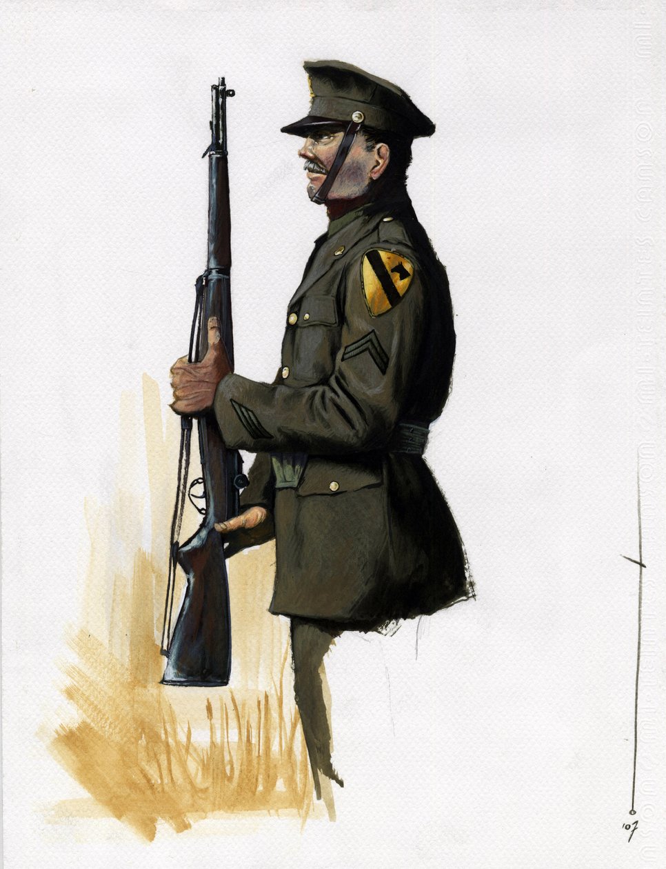 Második világháború 1939-1945: az amerikai hadsereg lovashadosztálya alkotó: Alessandro Lonati