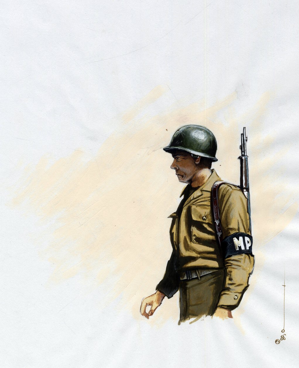 Második világháború 1939-1945: az amerikai hadsereg katonája 1943 és 1945 között. Alessandro Lonati rajza alkotó: Alessandro Lonati