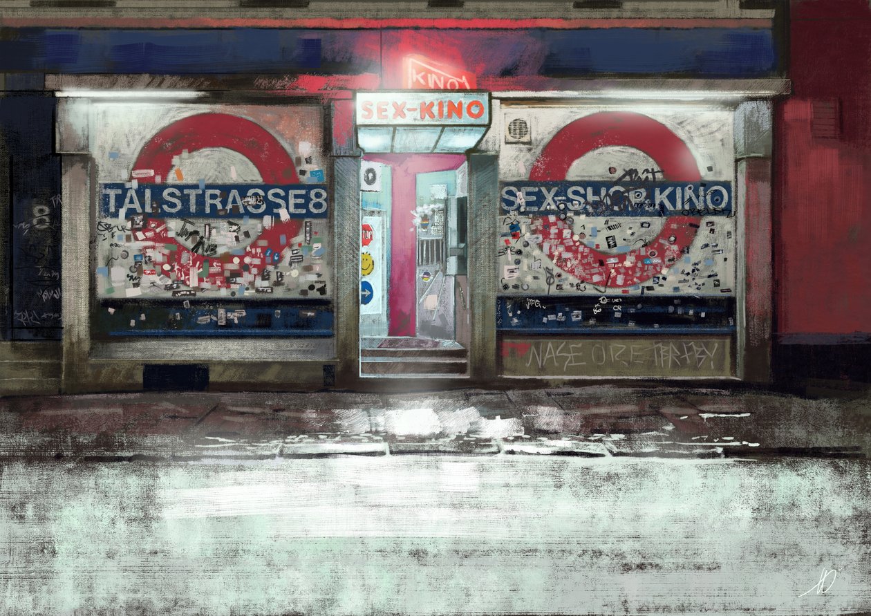 Sex Kino in St. Pauli Hamburg, 2023 (illusztráció) alkotó: Alessandro Lonati