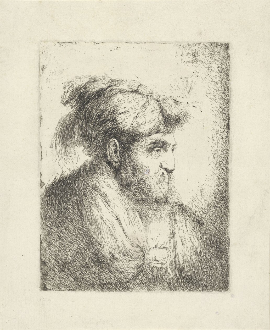 Férfi turbánnal alkotó: Alessandro Longhi