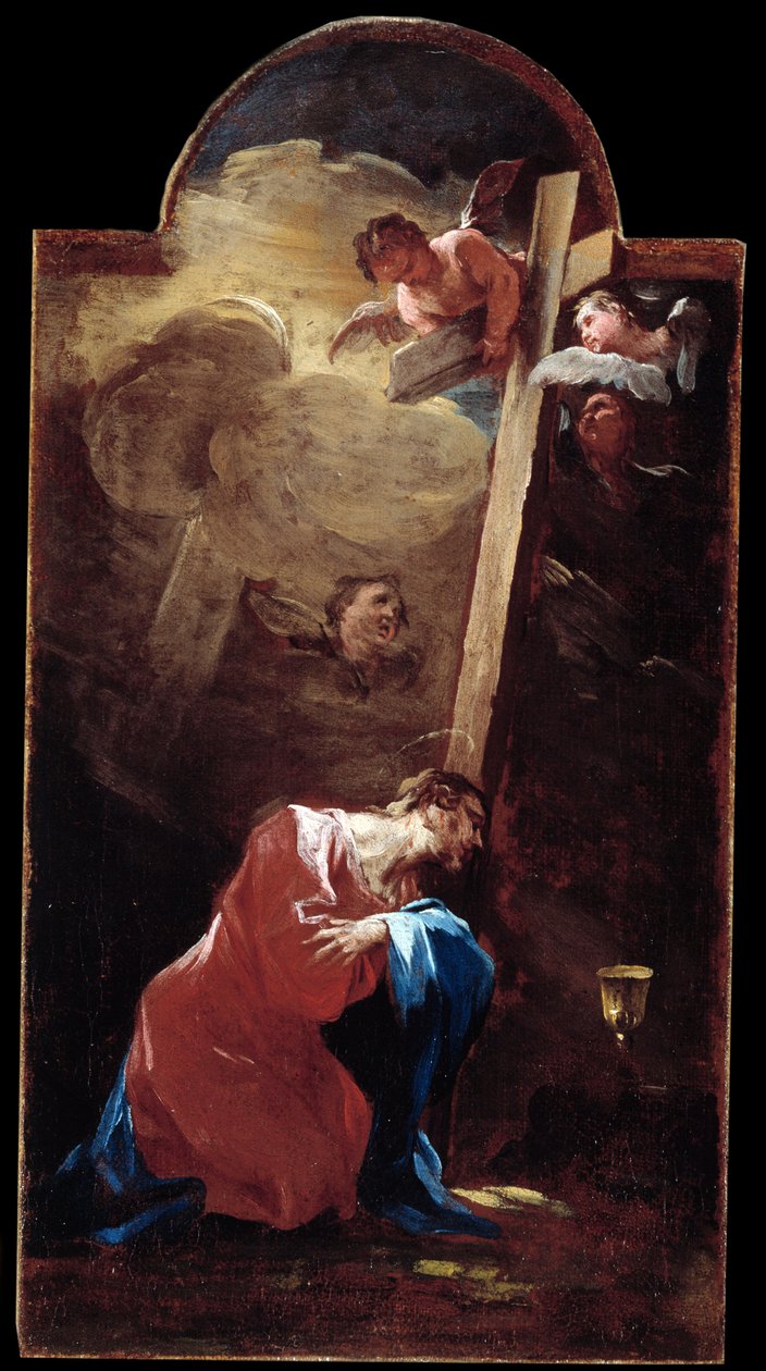 Jézus a kertben Alessandro Magnasco festménye dit il Lissandrino (1667-1749) 18. századi gének, Musei di Strada Nuova (korábban Palazzo Bianco) alkotó: Alessandro Magnasco