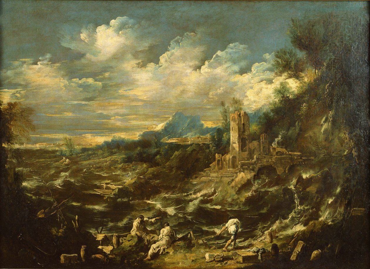 Táj viharos tengerrel, 1720 körül alkotó: Alessandro Magnasco