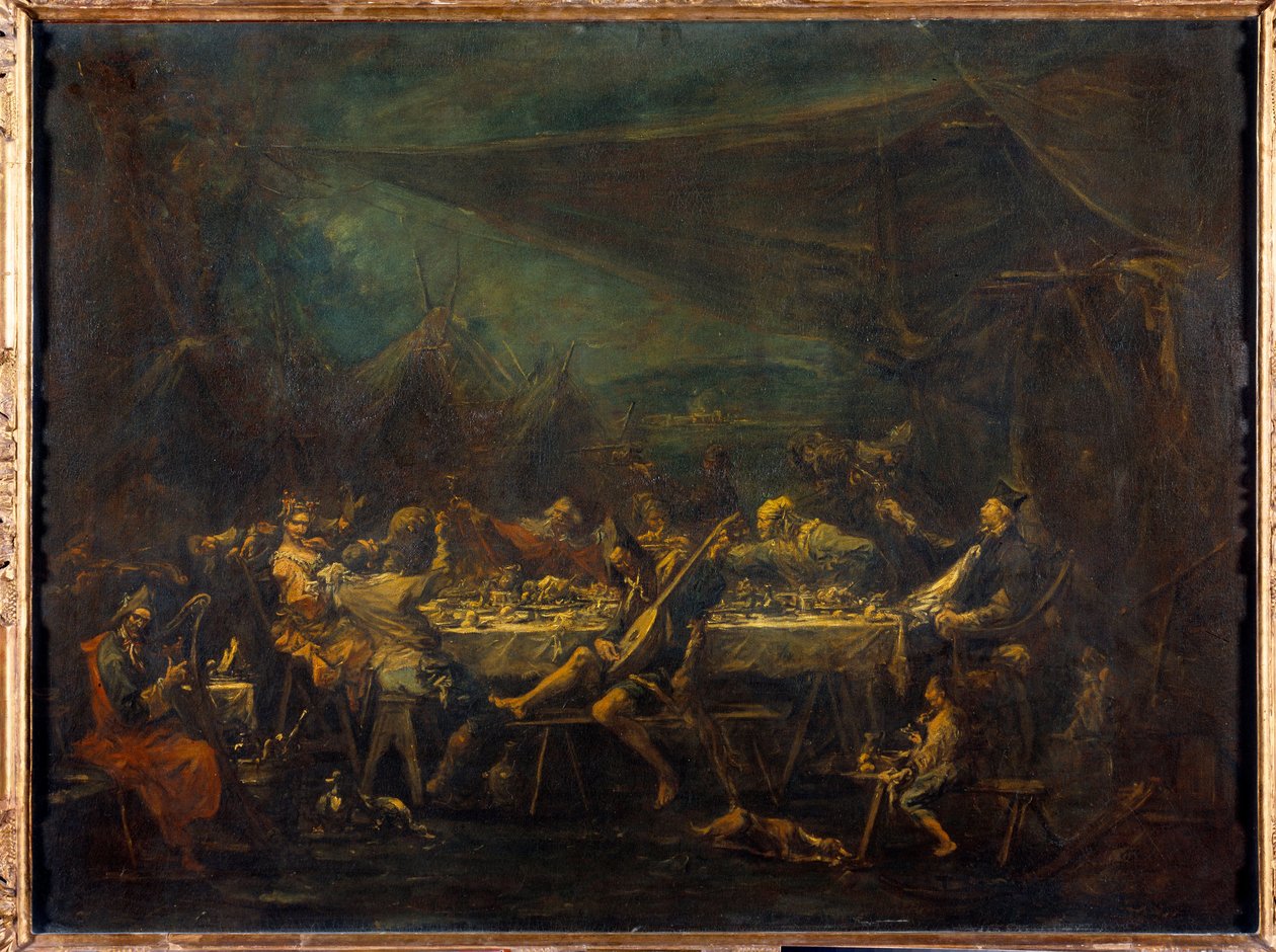 A bohémek étkezése Alessandro Magnasco (1667-1749) festménye 18. század V. 0,86x1,18 m alkotó: Alessandro Magnasco