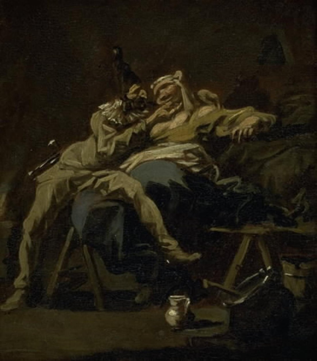 Pulcinella és Colombina alkotó: Alessandro Magnasco