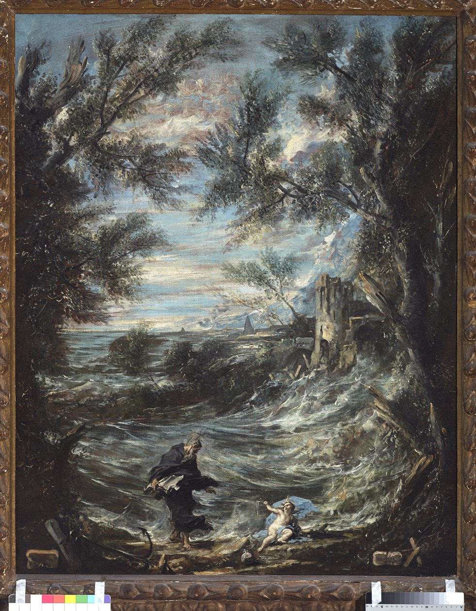 Szent Ágoston és a baba (St Augustine And The Baby). Alessandro Magnasco festménye, il Lissandrino (1667-1749) alkotó: Alessandro Magnasco