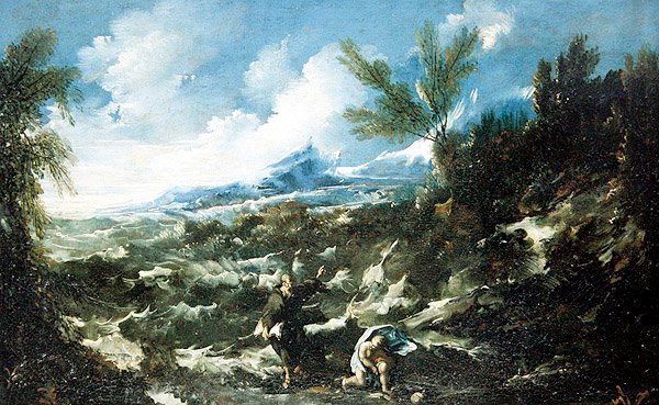 Szent Ágoston a gyermekkel és a kagylóval, 1720-25 körül. alkotó: Alessandro Magnasco