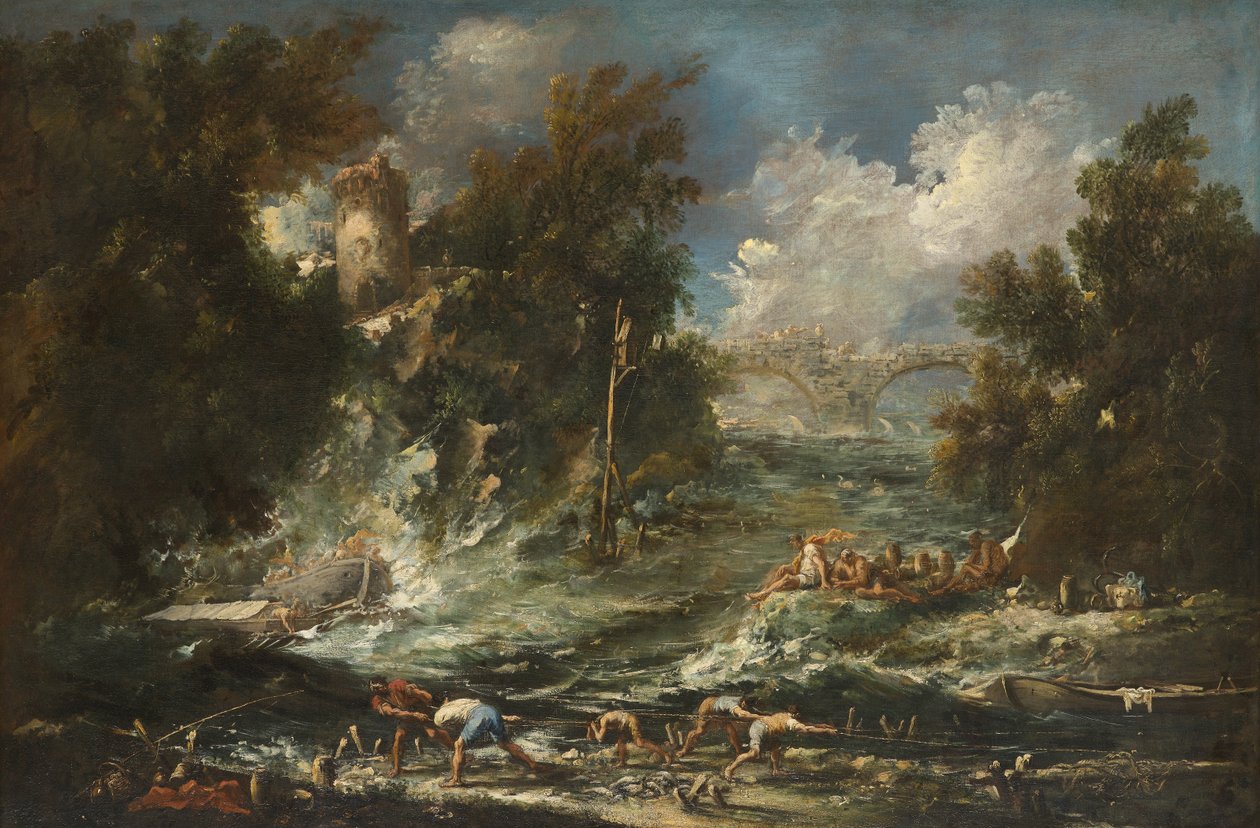 A vihar, 1710-1720 körül alkotó: Alessandro Magnasco