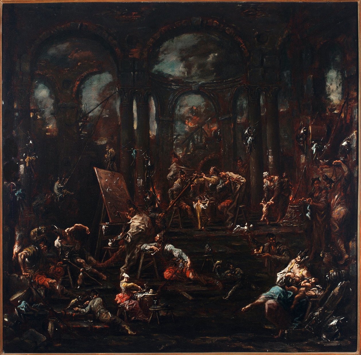 A koldus festő (olaj, vászon alkotó: Alessandro Magnasco