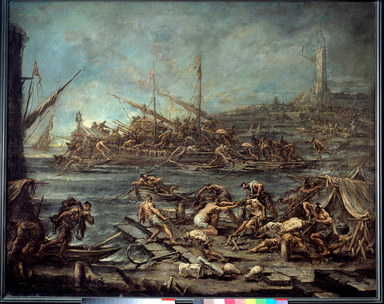 A galeriánusok beszállása a Genes kikötőjében Alessandro Magnasco (1667-1749) festménye. Homályos. 1,16 x 1,42. Bordeaux, Szépművészeti Múzeum alkotó: Alessandro Magnasco