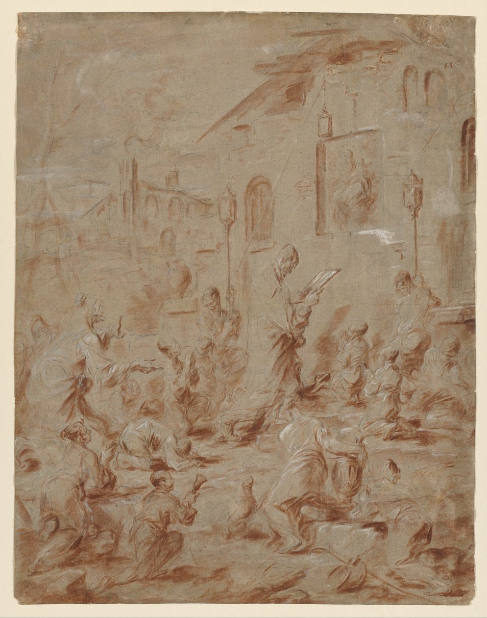 Hívek egy utcai szentélyben, 173040. alkotó: Alessandro Magnasco