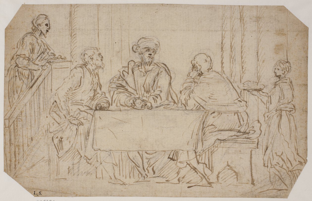 Vacsora Emmausban alkotó: Alessandro Moretto