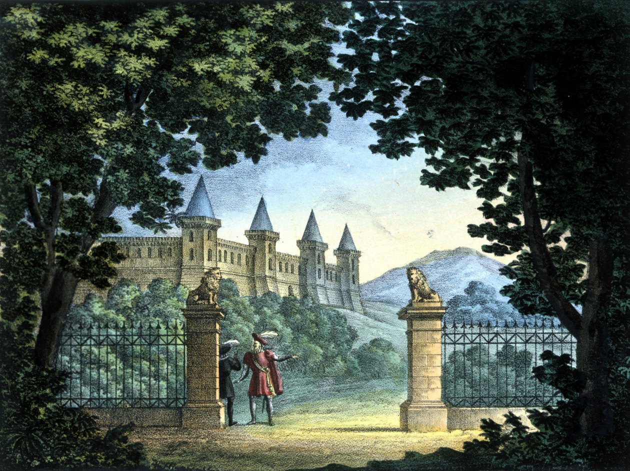 Sanquirico szcenográfiája Gaetano Donizetti „Anna Bolena” című operájához. Carcano Színház, Milánó alkotó: Alessandro Sanquirico