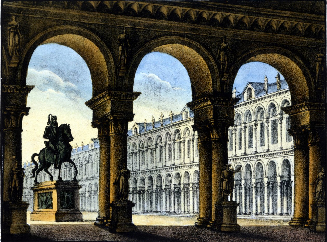 Sanquirico szcenográfiája Gaetano Donizetti operájához: „” Ugo, Párizs grófja ”” ”. 1832. alkotó: Alessandro Sanquirico