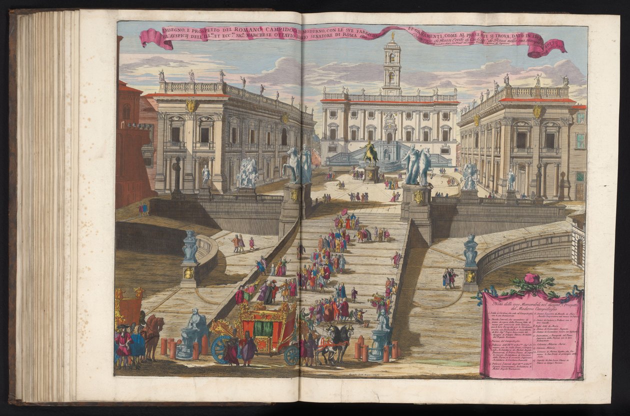 Trap naar Piazza del Campidoglio Rómában A modern római Campidoglio (...) rajza és domborzata (cím a tárgyon) alkotó: Alessandro Specchi