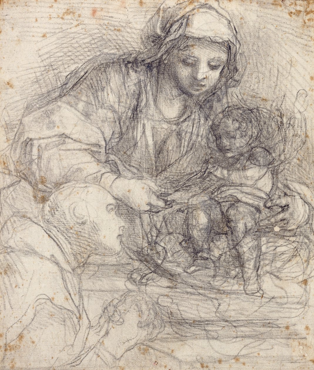 Madonna és gyermek karthauzi szerzetessel, alkotó: Alessandro Tiarini