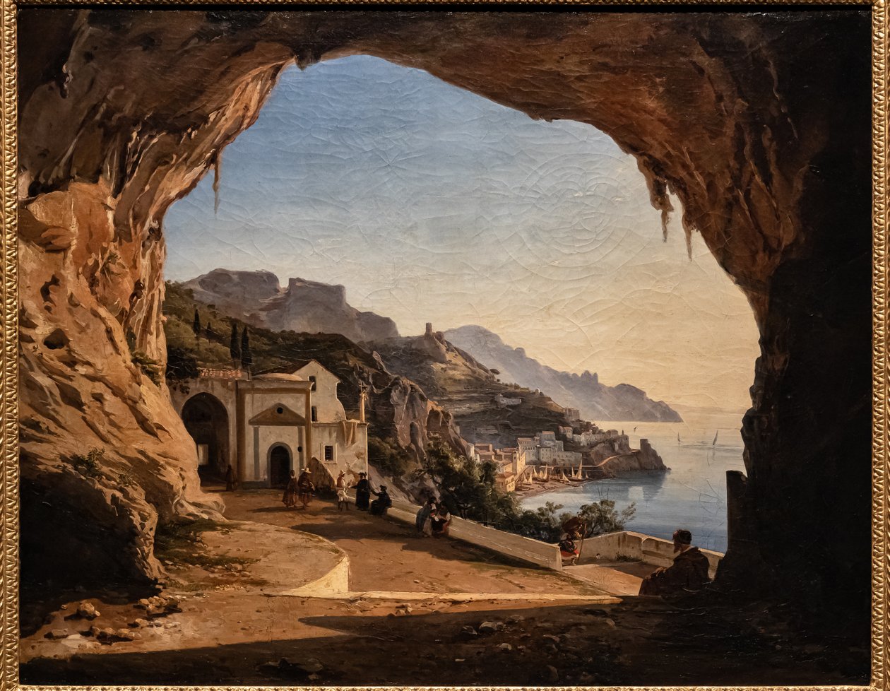 A Capichinok barlangja Amalfiban, 1850 körül (olaj, vászon) alkotó: Alessandro la Volpe