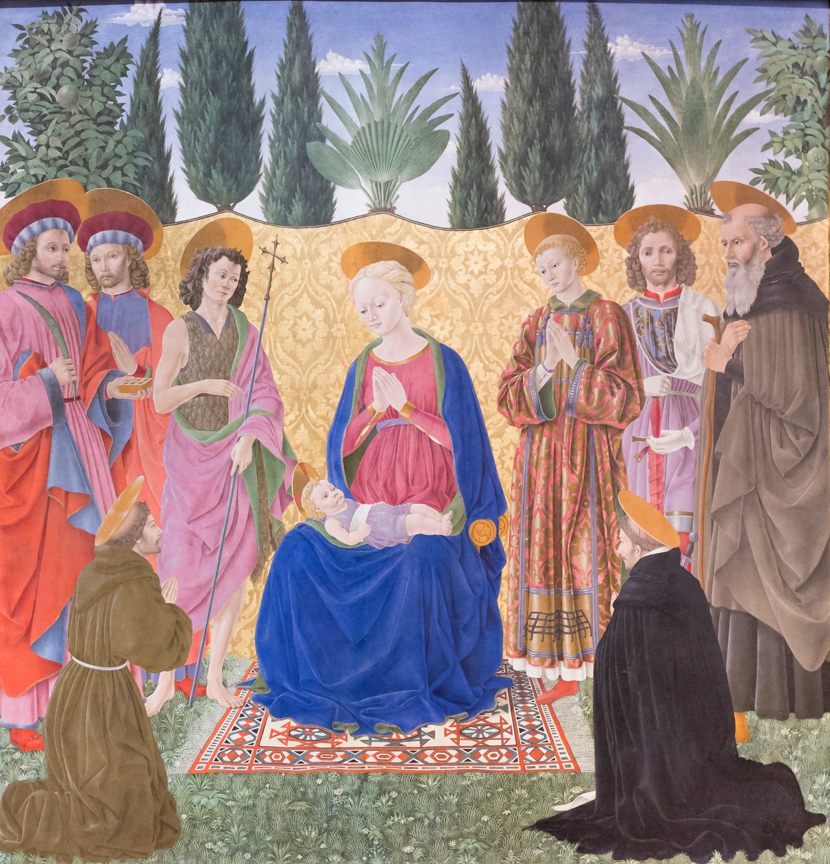 Madonna és gyermeke szentekkel, Cafaggiolo oltárképként ismert alkotó: Alessio Baldovinetti
