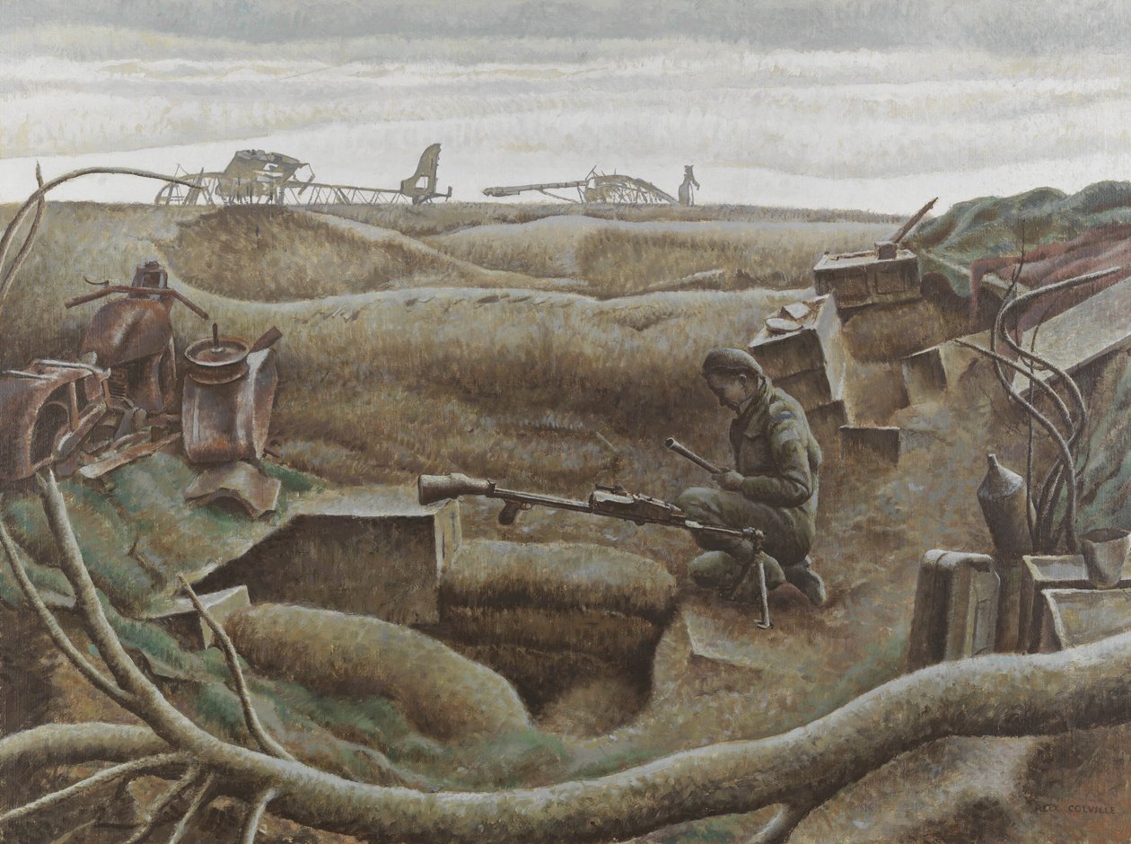 Nijmegen Salient, 1944 december (olaj, vászon) alkotó: Alex Colville