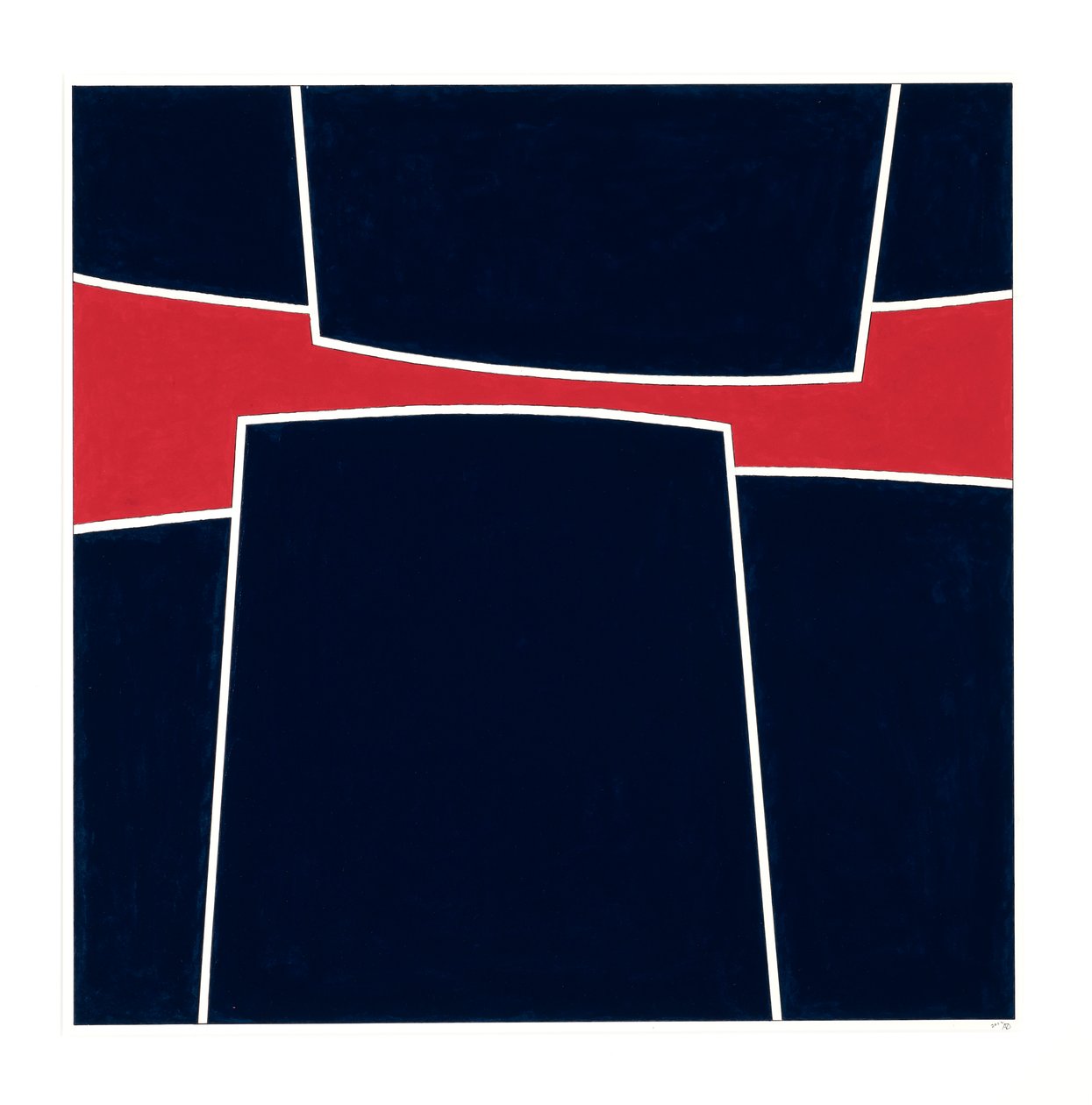 Pressure Blue on Red, 2023 (zománc a kártyán) alkotó: Alex Dunn