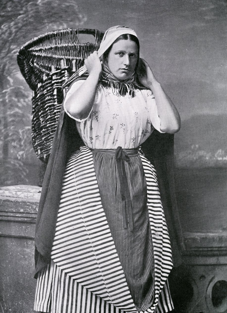 Egy Newhaven Fishwife, 19. század vége (bw fotó) alkotó: Alexander Adam Inglis