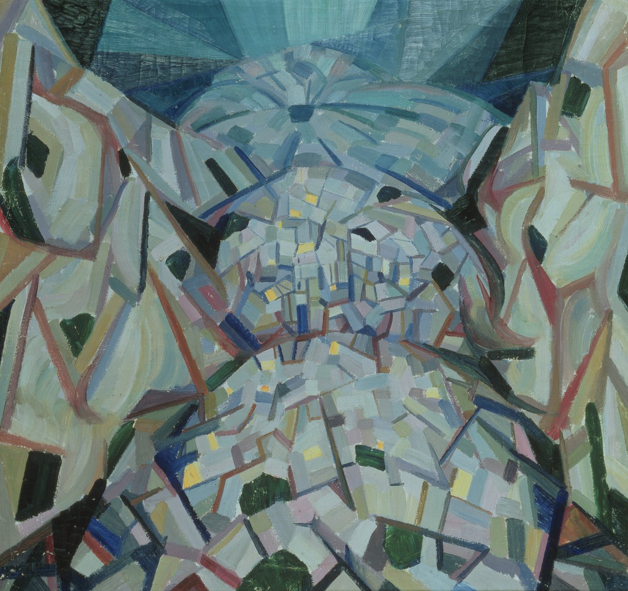 Absztrakt táj, 1913-1915 körül alkotó: Alexander Bogomazov