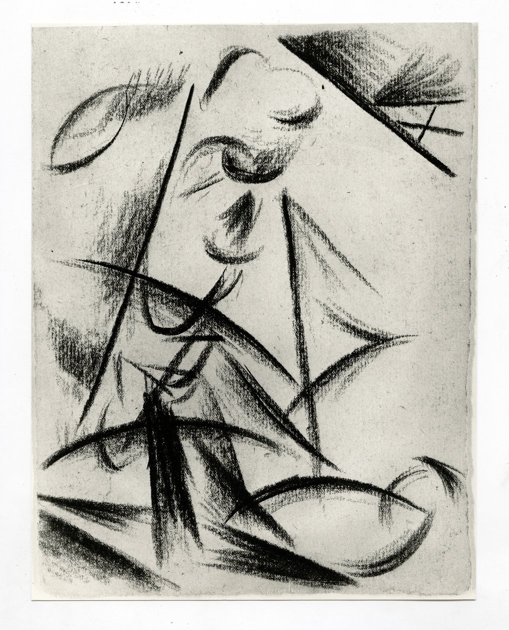 Építkezés, 1914-15 körül (szén, papír) alkotó: Alexander Bogomazov