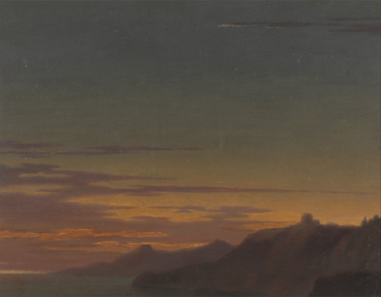 A nap vége- naplemente a parton alkotó: Alexander Cozens