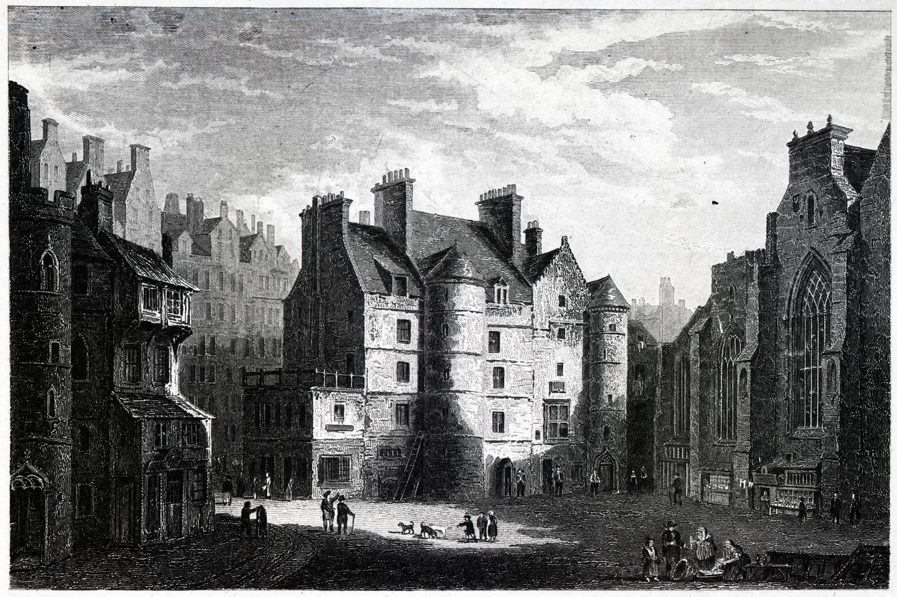 Old Tolbooth, Edinburgh, vésette Edward Finden (1791-1857) alkotó: Alexander Nasmyth