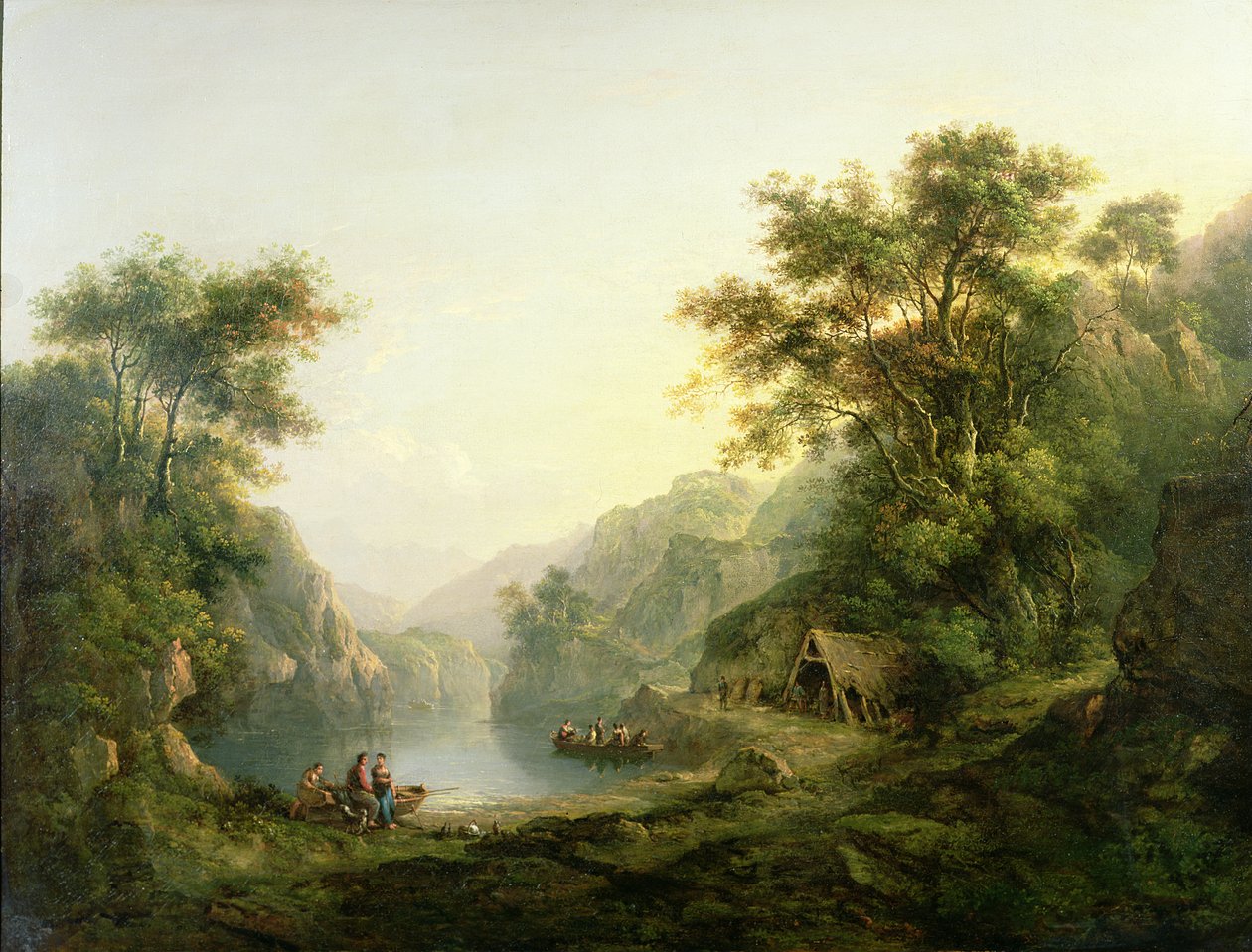 The Fishing Party, Loch Katrine, Skócia alkotó: Alexander Nasmyth