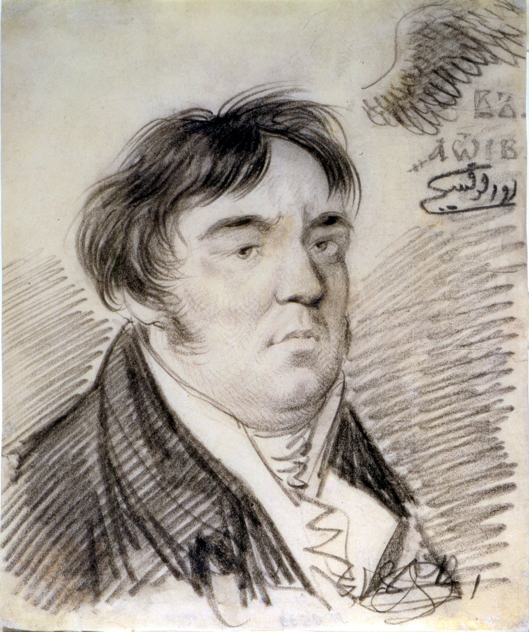 Ivan Krilov portréja, 1812 (ceruza) alkotó: Alexander Osipovich Orlowski