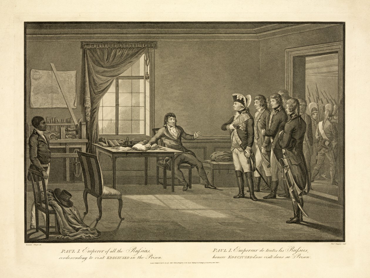 I. Pál, az összes Oroszország császára, leereszkedik, hogy meglátogassa Ko?ciuskót a börtönben, kocsmában. 1801 alkotó: Alexander Ortowski