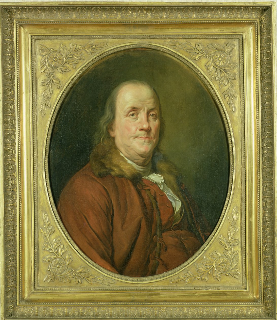 Benjamin Franklin portréja, Joseph Siffrede-Duplessis (1725-1802) portréja után, 1780-90 körül. alkotó: Alexander Roslin