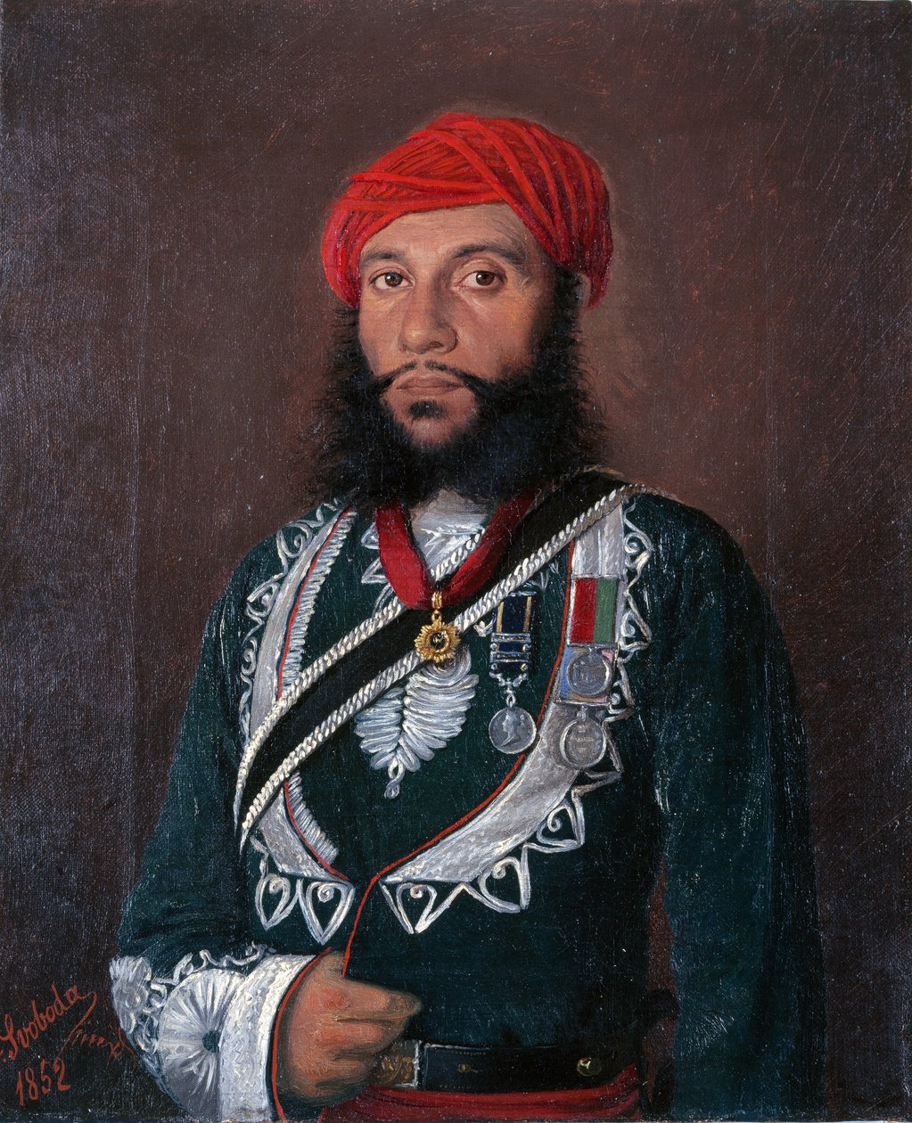 Egy indián tiszt a 2. ezred rendhagyó lovasságánál, 1852 alkotó: Alexander Sandor Svoboda