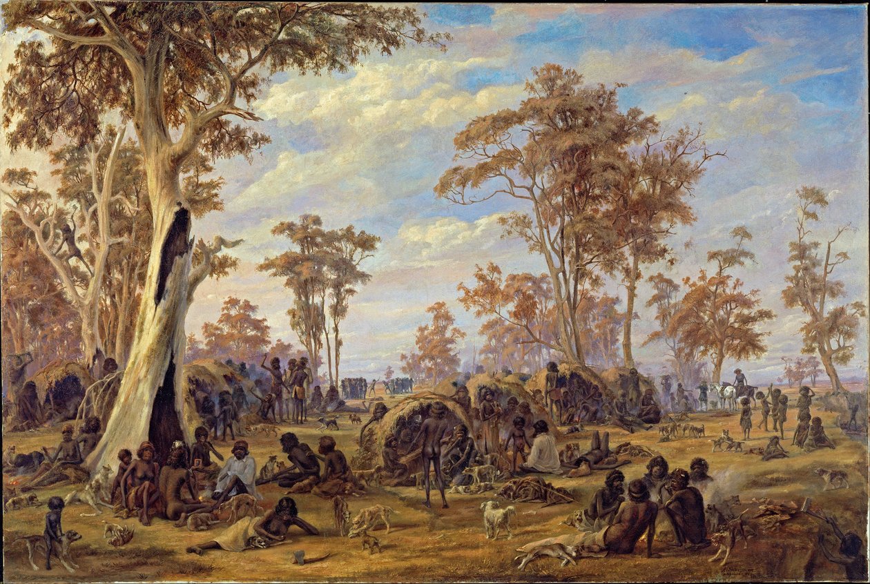 Adelaide, egy bennszülött törzs a Torrens folyó partján alkotó: Alexander Schramm