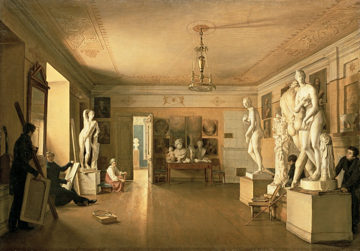 Alekszej Venecianov (1780-1847) művész műhelye 1827 alkotó: Alexander Alexeyevich Alexeyev