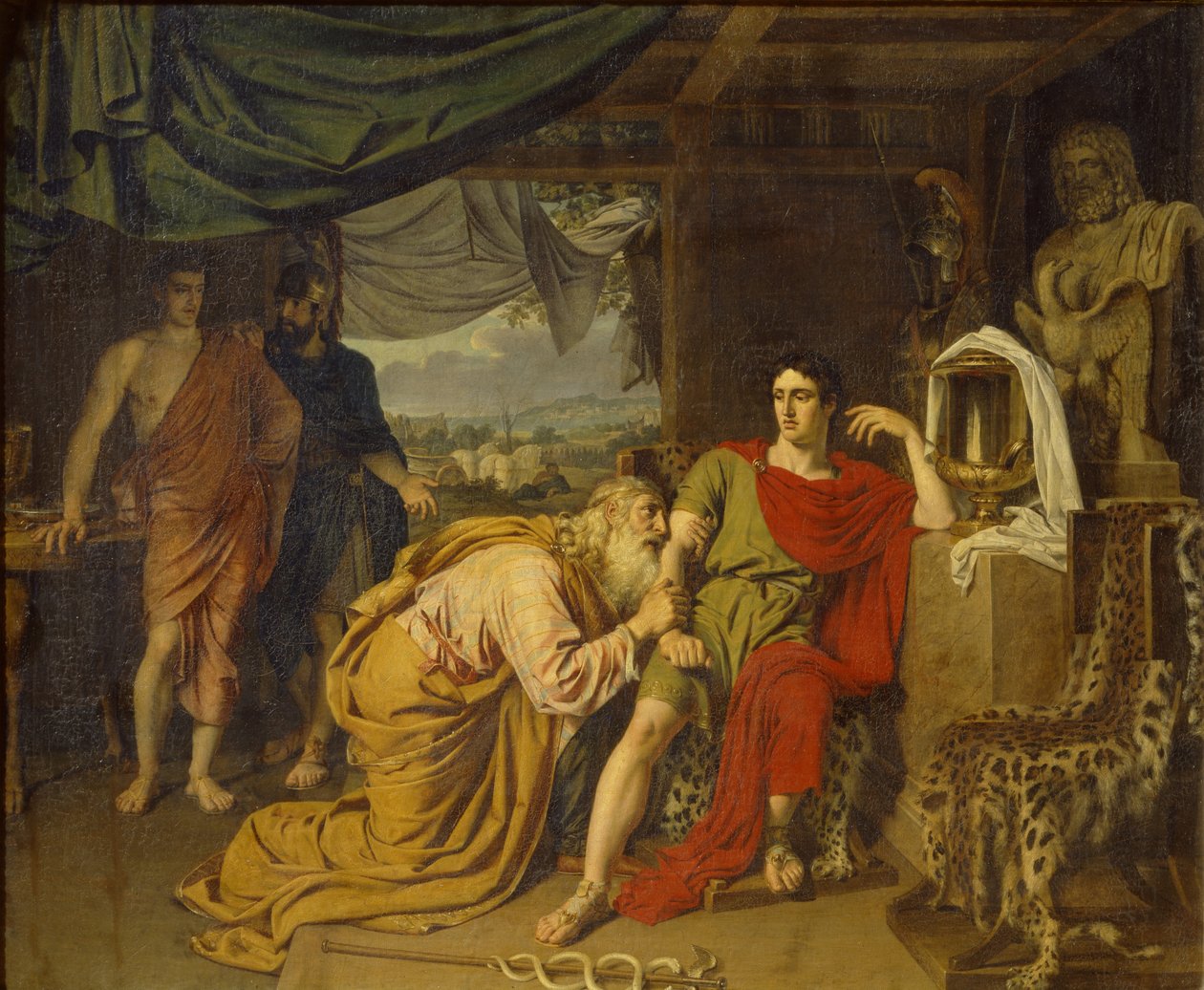 Priamosz könnyek között könyörög Akhilleuszhoz, Hektor testéért könyörögve, 1824 alkotó: Alexander Andreyevich Ivanov