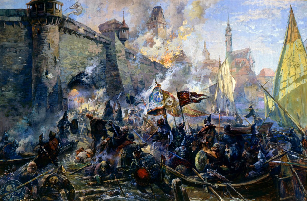 "Az orosz hadsereg elfoglalja Narvát 1558. május 11-én", 1956 alkotó: Alexander Blinkov