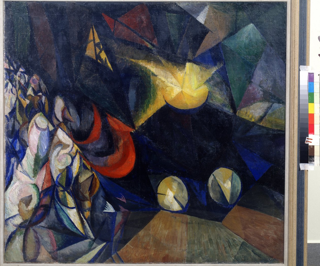 Gőzgép. Alekszandr Konstantinovics Bogomazov (1880-1930) festménye. Olajfestmény alkotó: Alexander Bogomazov